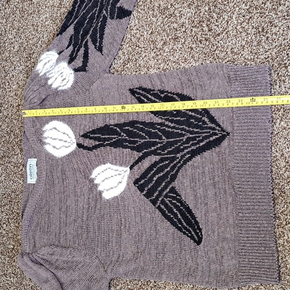 Olsen Cotton Blend Sweater with Angora accents Size 36 - Picture 9 of 15